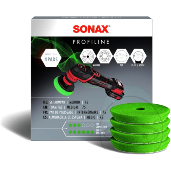 Schaumpad medium 75 mm 4 Stück Sonax