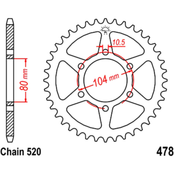 Rear sprocket 43 tooth pitch 520 JTR47843