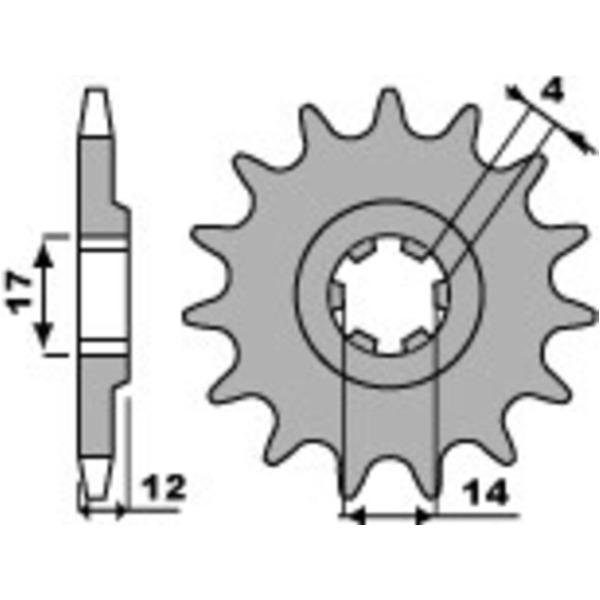 PBR Standard Stahlritzel vorne 2223 - 428 für Aprilia RS4125 2223.14.18NC