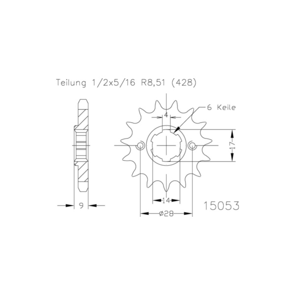 ESJOT Chain pinion, 13 teeth 92-15053-13