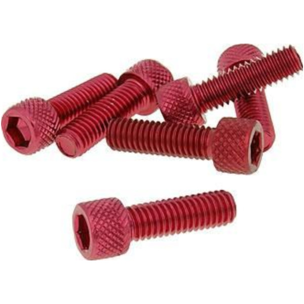 hexagon socket screw set - anodized aluminum red - 6 pcs - M6x20 - styling VC21282