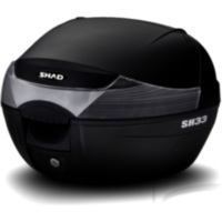 Topcase schwarz 33 Liter Shad SH33 mit Trägerplatte passend für Yamaha TDM  850 4CM 1993, 50 PS, 37 kw