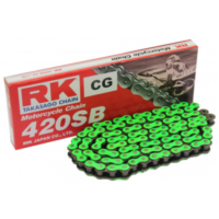 Motorradkette Antriebskette RK Standardkette grün 420 SB/130 CGRK420SB130 passend für Aprilia RS4 /Replica 50 TK000 2012, 5,4/2,7 PS, 4/2 kw