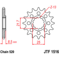 Front sprocket rac 17t pitch 520 JTF151617