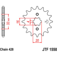 Zahnrad Ritzel 14Z Teilung 428 passend für Yamaha MT MTN125-A  ABS  125 RE392 2020, 15 PS, 11 kw