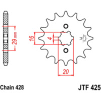 Front sprocket 17t pitch 428 JTF42517