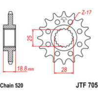 Zahnrad Racing-Ritzel 15Z Teilung 520 JTF70515 passend für Aprilia RSV4 Factory 1000 RK000 2009, 180 PS, 132 kw
