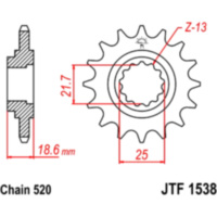 Front sprocket 14tooth pitch 520 JTF153814