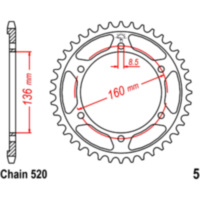 Rear sprocket 43 tooth pitch 520 JTR543