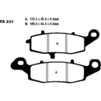 Bremsbeläge Bremsklotz Semi-Sinter V EBC FA231V passend für Suzuki RV Van Van 125 WVBT1111 2003, 11,8 PS. 8,7 kw (vorne)