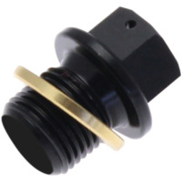 TECNIUM Ablassschraube - Aluminium schwarz M10x1,5x14 für Kawasaki, für: Gas Gas, Suzuki passend für Gas Gas EC  300 VTREC3000C 2002, 50 PS, 37 kw
