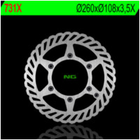 NG BRAKES Petal Bremsscheibe starr - 731X für GAS GAS EC125, EC200, EC250 passend für Gas Gas EC  300 VTREC3000C 2002, 50 PS, 37 kw (Front)