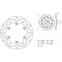 BREMBO Serie Oro Bremsscheibe starr - 68B40752 für KTM, für: Gas Gas, Husqvarna passend für Gas Gas EC  300 VTREC3000C 2002, 50 PS, 37 kw (Rear)