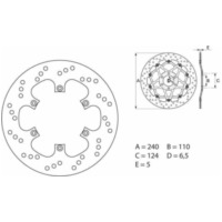 BREMBO Serie Oro Bremsscheibe starr - 68B40781 für Benelli, BMW, Aprilia passend für Aprilia Pegaso  650 ML000/ML010/ML002 1999, 49 PS, 36 kw (Rear)