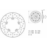 BREMBO Serie Oro Bremsscheibe starr - 68B407G6 für Aprilia, BMW, Benelli passend für Aprilia RSV4 Factory 1000 RK000 2009, 180 PS, 132 kw (Rear)