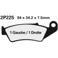 NISSIN Off-Road Halbmetallische Bremsbeläge - 2P-225GS für GAS GAS, Honda, Kawasaki passend für Gas Gas EC  300 VTREC3000C 2002, 50 PS, 37 kw (Front)