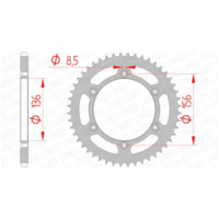 AFAM Standard Stahlritzel hinten 14206 - 520 für Husqvarna, Sherco, für: Gas Gas 14206-50 passend für Gas Gas EC  300 VTREC3000C 2002, 50 PS, 37 kw