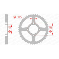 AFAM Standard Stahlritzel hinten 14215 - 428 für Suzuki RV125VANVAN 14215-51 passend für Suzuki RV Van Van 125 WVBT1111 2003, 11,8 PS. 8,7 kw