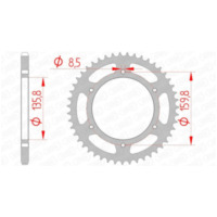 AFAM Standard Stahlritzel hinten 35304 - 520 für BMW, Aprilia, Beta 35304-47 passend für Aprilia Pegaso  650 ML000/ML010/ML002 1999, 49 PS, 36 kw