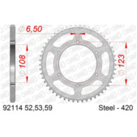 AFAM Standard Stahlritzel hinten 92114 - 420 für Derbi, Aprilia, Gilera 92114-59 passend für Aprilia RS4 /Replica 50 TK000 2012, 5,4/2,7 PS, 4/2 kw