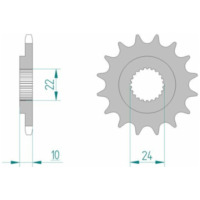 AFAM Standard Stahlritzel vorne 61301 - 520 für BMW, Aprilia, Husqvarna 61301-14 passend für Aprilia Pegaso  650 ML000/ML010/ML002 1999, 49 PS, 36 kw