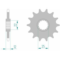 AFAM Selbstreinigendes Stahlritzel vorne 94313 - 520 für GAS GAS EC200, EC250, EC300 passend für Gas Gas EC  300 VTREC3000C 2002, 50 PS, 37 kw