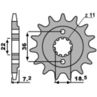 PBR Standard Stahlritzel vorne 2067 - 520 für Honda CB300R, CBF250, CBR250R passend für Honda CB Neo Sports CafeABS 300 NC55 2021, 31 PS, 22,7 kw