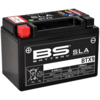 BS BATTERY SLA Wartungsfreie Batterie Werkseitig aktiviert - BTX9 für Honda, Kawasaki, KTM passend für Aprilia Habana Custom 125 PM010 2000, 8 PS, 6 kw