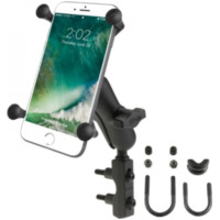 RAM MOUNTS X-Grip® Medium Arm Phone Holder with Brake/Clutch Reservoir U-Bolt Base - Large Phones für Honda, Yamaha, Suzuki passend für Aprilia Habana Custom 125 PM010 2000, 8 PS, 6 kw