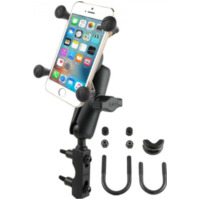 RAM MOUNTS X-Grip® Medium Arm Phone Holder with Brake/Clutch Reservoir U-Bolt Base für Honda, Yamaha, Suzuki passend für Aprilia Habana Custom 125 PM010 2000, 8 PS, 6 kw