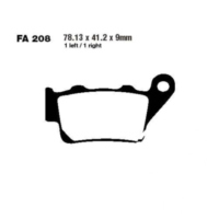Bremsbeläge Bremsklotz Standard EBC FA208TT passend für Husqvarna Svartpilen  701  2022, 75 PS, 55 kw (hinten)