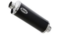 Rac 1 Slip on Ersatzdämpfer - schwarz Auspuff für: YAMAHA FZS600 Fazer RJ02 passend für Yamaha FZS Fazer 600 RJ021 2001, 95 PS, 70 kw