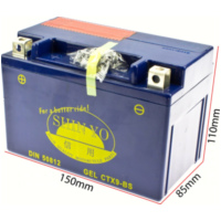 YTX9-BS / GTX9-BS / YTR9-BS / GTX9-4 12V/8AH DIN50812 GEL Batterie 150x87x105mm passend für Aprilia Habana Custom 125 PM010 2000, 8 PS, 6 kw