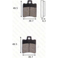 disk brake pads MCB 674 ABE approved fitting for Derbi Vamos  50 VAMOS G 1996, 4,1 PS, 3 kw (vorne Brembo Bremsanlage)