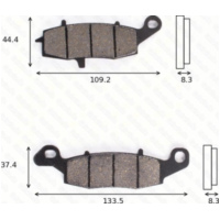 Bremsklötze Scheibenbremsbeläge MCB 681 mit ABE passend für Suzuki RV Van Van 125 WVBT1111 2003, 11,8 PS. 8,7 kw (vorne)