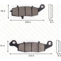Bremsklötze Scheibenbremsbeläge MCB 681 SV mit ABE passend für Suzuki RV Van Van 125 WVBT1111 2003, 11,8 PS. 8,7 kw (vorne)