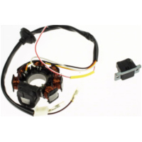 Lima, Generator Lichtmaschine Stator für Minarelli stehend passend für Aprilia Scarabeo  50 PF010 1998, 3,1 PS, 2,3 kw