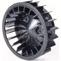 Riemenscheibe Lüfterrad Carbon-Look für Minarelli liegend, für: Keeway, CPI, 1E40QMB passend für Aprilia Scarabeo  50 PF010 1998, 3,1 PS, 2,3 kw