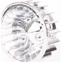 Riemenscheibe Lüfterrad Chrom für Minarelli liegend, für: Keeway, CPI, 1E40QMB passend für Aprilia Scarabeo  50 PF010 1998, 3,1 PS, 2,3 kw