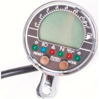 Geschwindigkeitsmesser, Anzeigeeinheit ACE-2853AP - Tachometer und Drehzahlmesser mit Kraftstoffanzeige, Alu-Gehäuse-poliert
