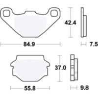 Bremsbeläge Bremsklotz Standard TRW MCB523 passend für Aprilia Pegaso  650 ML000/ML010/ML002 1999, 49 PS, 36 kw (hinten)