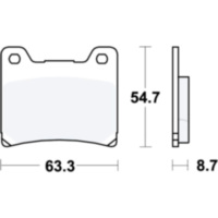 Bremsbeläge Bremsklotz Standard TRW MCB530 passend für Yamaha TDM  850 4CM 1993, 50 PS, 37 kw (hinten)