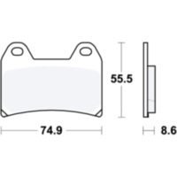 Bremsbeläge Bremsklotz Standard TRW MCB683 passend für Husqvarna Svartpilen  701  2022, 75 PS, 55 kw (vorne)