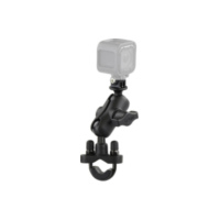 RAM Mounts GoPro Kamerahalterung (kurz) für Lenker/Rohre - mit Klemmschelle, B-Kugel (1 Zoll) passend für Aprilia Habana Custom 125 PM010 2000, 8 PS, 6 kw