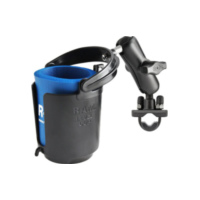 RAM Mounts Rohrhalterung mit Getränkehalter - mit Klemmschelle, B-Kugel (1 Zoll) passend für BMW G Xmoto 650 E65X/K15 2010, 53 PS, 39 kw