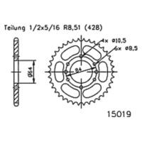 Kettenblat ESJOT Kettenrad, 49 Zähne 92-15019-49 passend für Suzuki RV Van Van 125 WVBT1111 2003, 11,8 PS. 8,7 kw